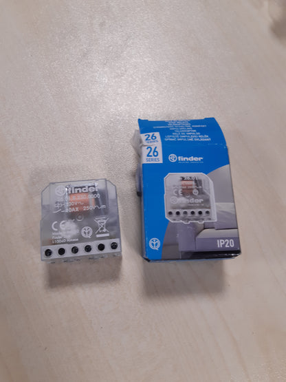 165226 - FINDER - Rele Impulsi/Kyçjeje SPST-NO 10A me 2 Hapa, Bobinë 230V AC, Kontakt AgNi, Modeli 26.01.8.230.0000