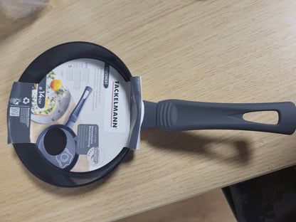 215780 - FACKELMANN Tigan 14cm – Tigan MINI me veshje qeramike – Alumini i ricikluar me veshje jo-ngjitëse – Për të gjitha llojet e sobave përveç atyre me induksion, pa PFAS