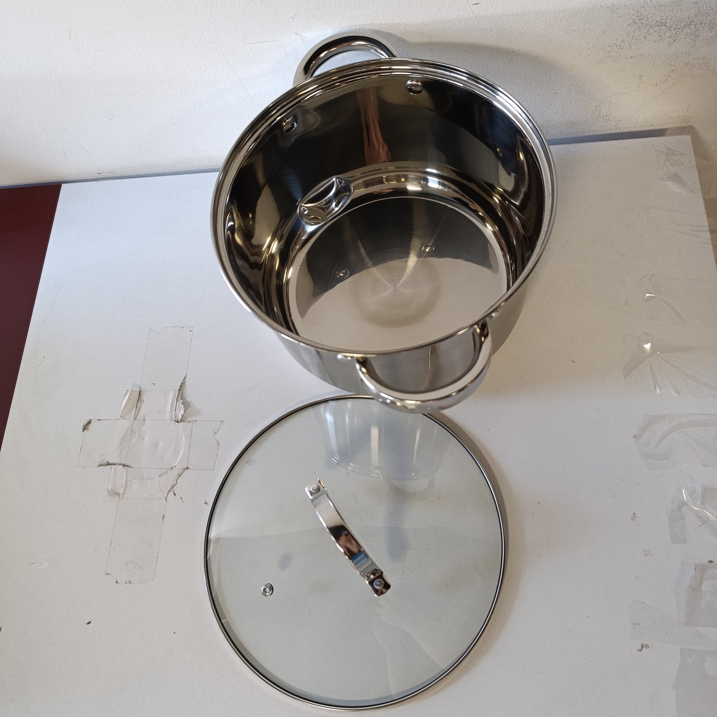 213704 - RENBERG Tenxhere 24 x 14.5 cm, 6.3 L me kapak qelqi, çelik inox, veshje alumini me 5 shtresa