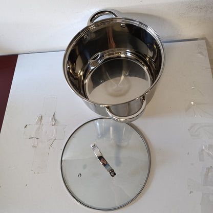 213704 - RENBERG Tenxhere 24 x 14.5 cm, 6.3 L me kapak qelqi, çelik inox, veshje alumini me 5 shtresa