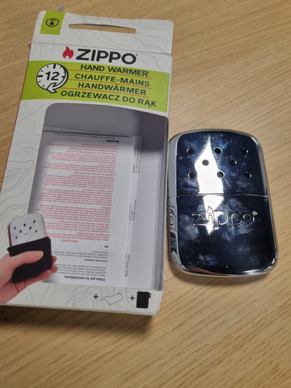 167568 - ZIPPO Ngrohës Duarsh me Kapacitet Nxehtësie 12 Orë, i Mbushur me Lëng Çakmaku, i Ripërdorshëm, për Xhep, Material Krom me Lustër të Lartë