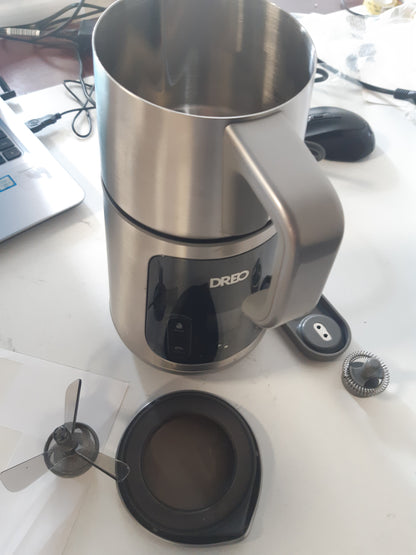167308 - DREO Shkumëzues Qumështi Gjithë-në-Një, Shkumëzues Automatik me Mikrofibër, Ngrohës Elektrik Qumështi me Kapacitet 800ml, për Latte Art Level dhe Pije Kafe të Nxehtë dhe të Ftohtë