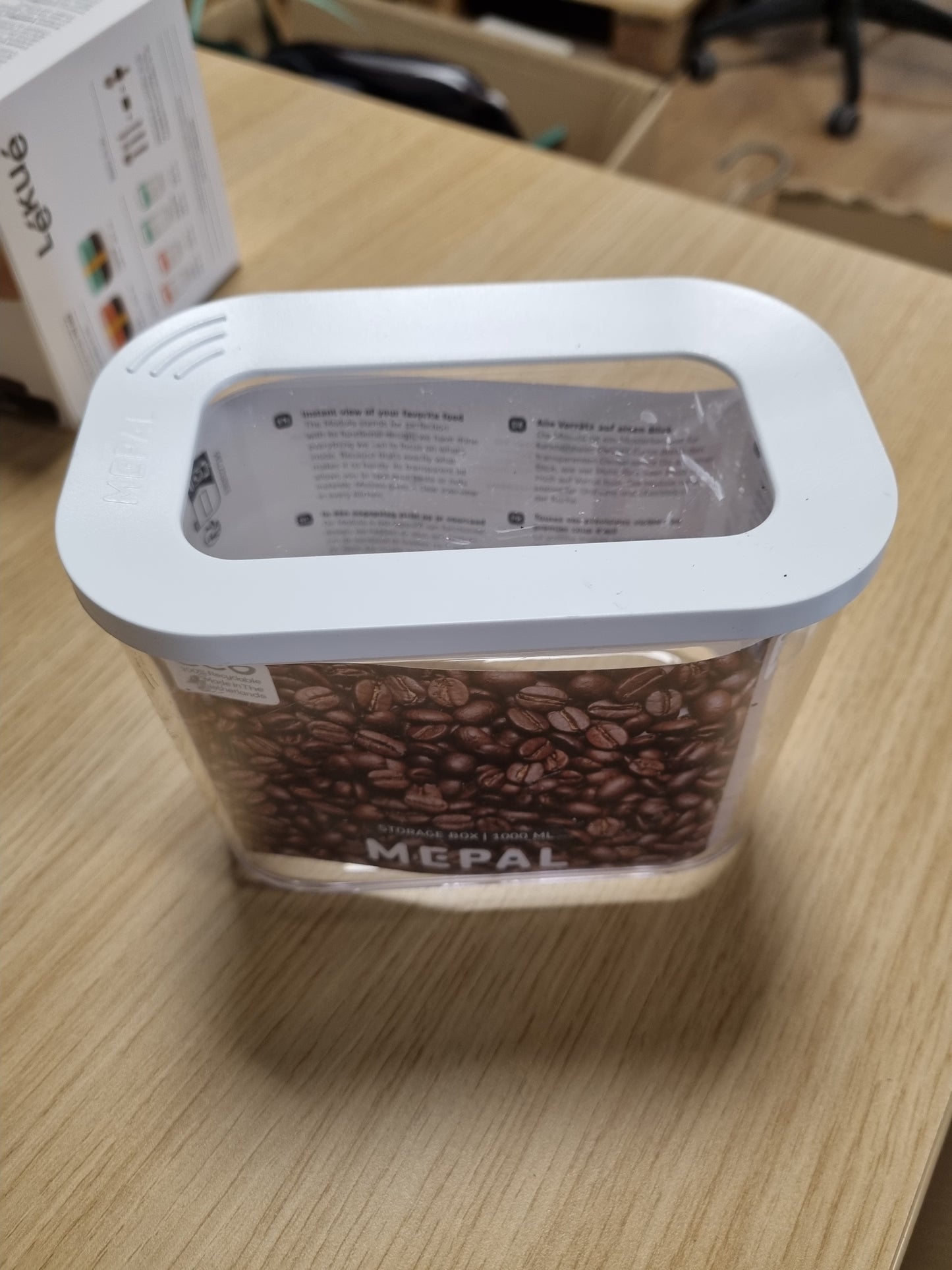224976 - ENË RUajtJE TRANSPARENTE MEPAL ME KAPAKË, ENË USHQIMI DREJTKËNDËSHE, ORGANIZUES KUZHINE, KUTI PLASTIKE RUajtJE, HERMETIKE, 1000 ML, E BARDHË