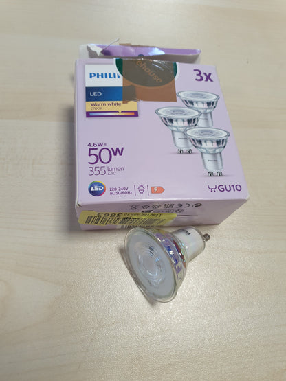 242754 - PHILIPS - LED Classic GU10 Pocket me 1 Llamba (50 W), Drita LED Reflektuese me Dritë të Bardhë të Ngrohtë, Llamba Kursyese Energjie me Jetëgjatësi të Gjatë, të Bardhë të Ngrohtë