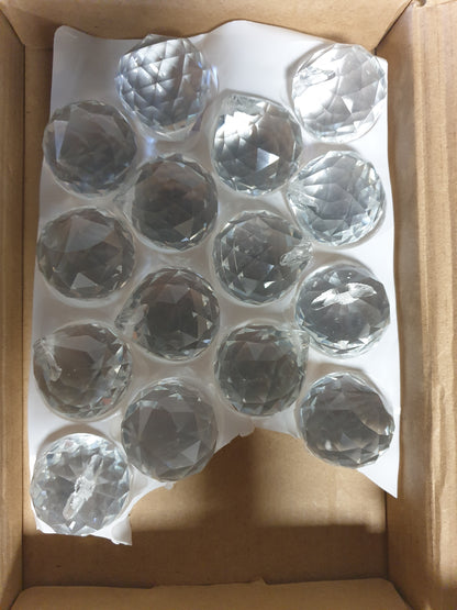 224782 - BREANIFULL 15 copë Kapëse Dielli të Varura me Kristal, Drita Dritareje prej Kristalti, Kapëse Drite 30 mm, Toptha Qelqi Kristal