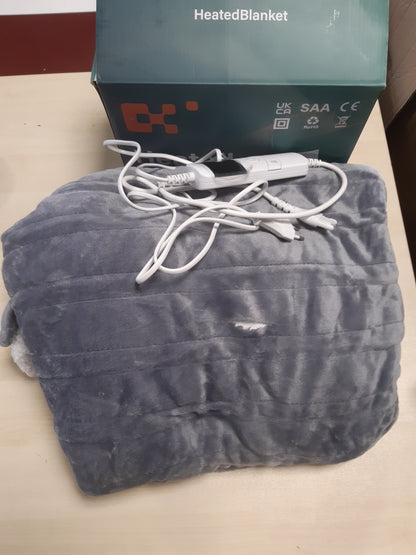 235039 - BOMOVA - Batanije me Ngrohje me Fikje Automatike, 130x180 cm, Gri, 10 Cilësime Ngrohjeje, Kohëmatës 5-orësh.