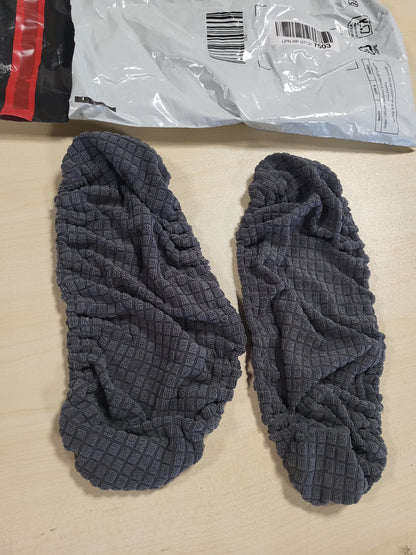 216846 - Mbulesa krahësh për karrige zyre, poliester, 30 cm, gri e errët, 2 copë
