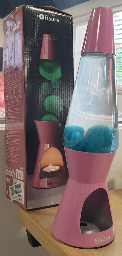 262021 - FISURA LLAMBË LAVE ME QIRI, 29 CM X 8.5 CM, NUK KËRKON ENERGJI ELEKTRIKE, ROZË DHE JESHILE