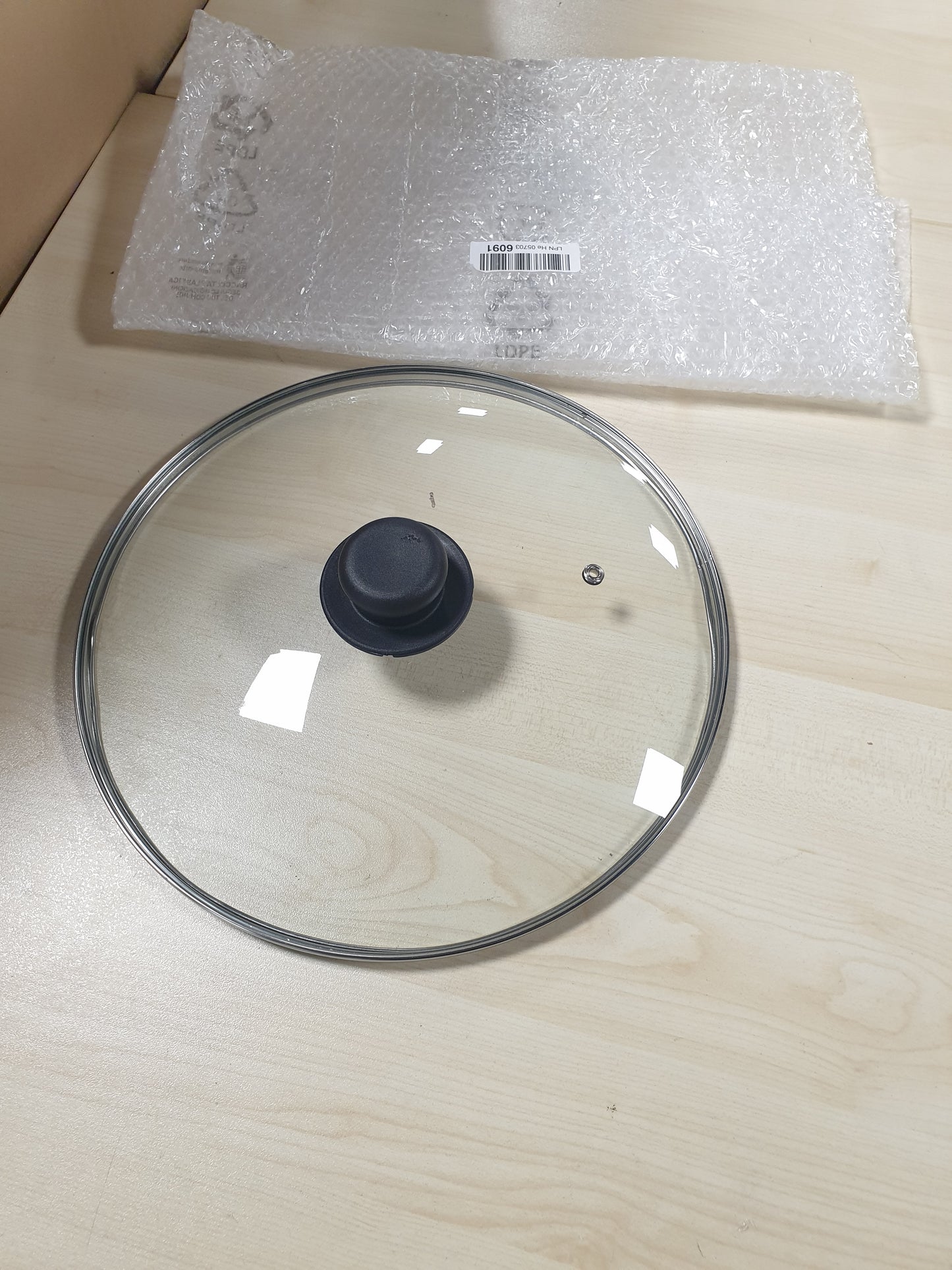 224182 - ZANETTI Kapak qelqi me dorezë për tenxhere dhe tiganë, diametër 32 cm