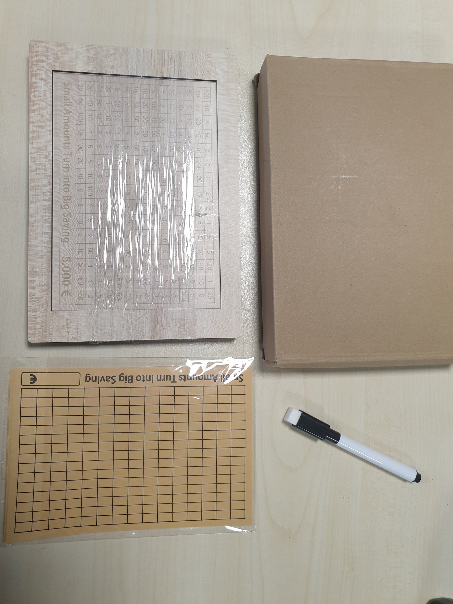 216523 - ALYVISUN Derrkuc druri 5000€ me stilolaps dhe afishe, e ripërdorshme me numërator, kuti kursimi retro, derrkuc për të rritur dhe fëmijë (Objektivi 500-10000€)