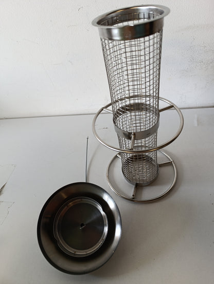 219646 - DEHNER Ushqyes për zogj të egër Natura Premium Domestico, stacion ushqimi, çelik inox, 28 x 14 x 14 cm, argjend