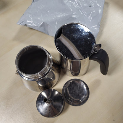 260340 - BIALETTI - Venus Induction i Ri, Makinë kafeje Espresso prej çeliku inox, 10 gota (460 ml), e përshtatshme për të gjitha llojet e sobave, Alumini, Argjend