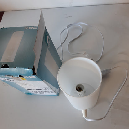 227990 - EGLO Llambë Tavoline Geo Minimalist, Llambë Komodine prej Qelqi Opal Mat, Llambë Dhome Ndenjeje e Bardhë me Çelës, Prizë E14