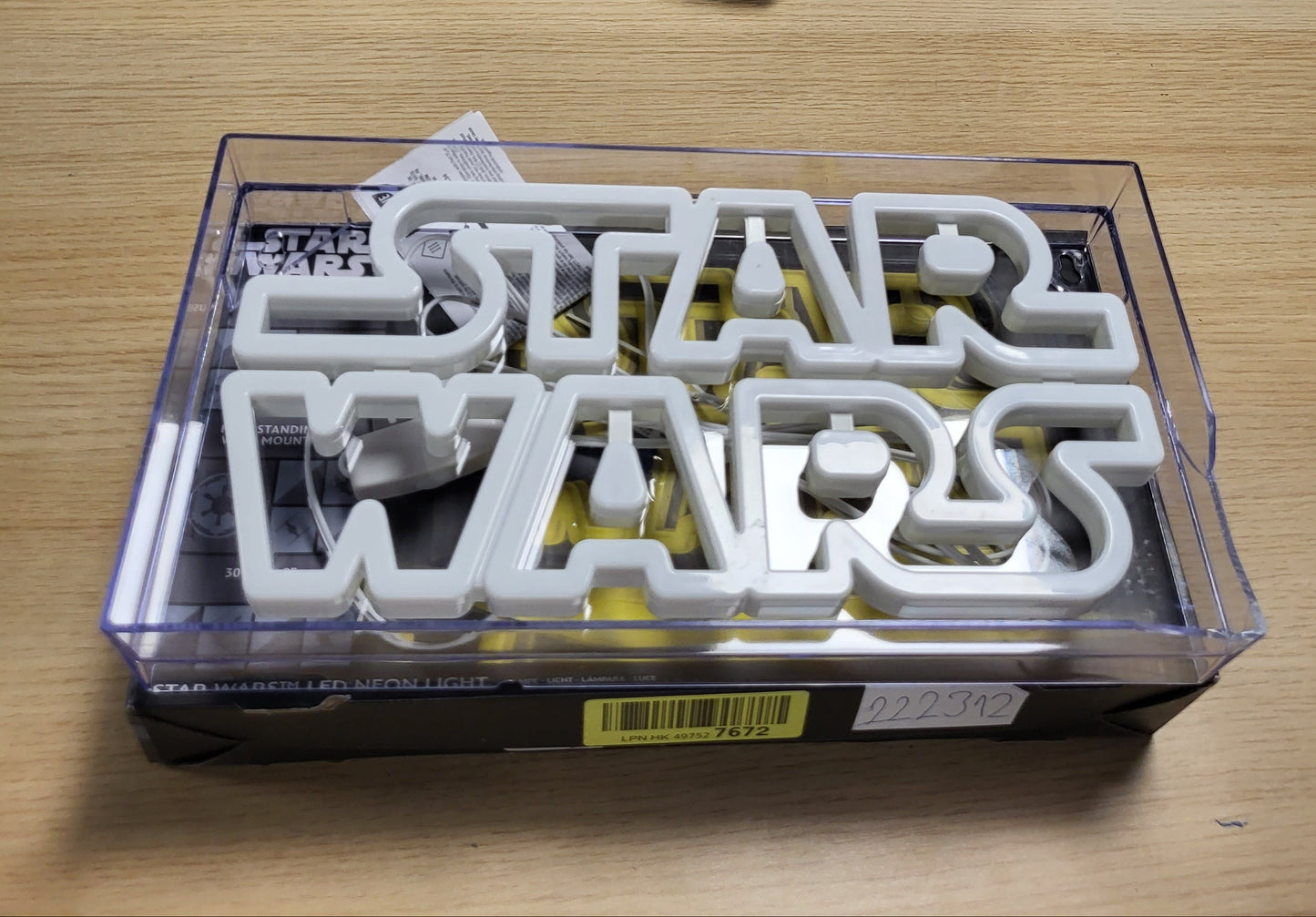 222312 - STAR WARS Dritë Neoni LED, shenjë drite e licencuar, e montueshme në mur, aksesor për dhomën e lojërave dhe dekor memorabilie filmash