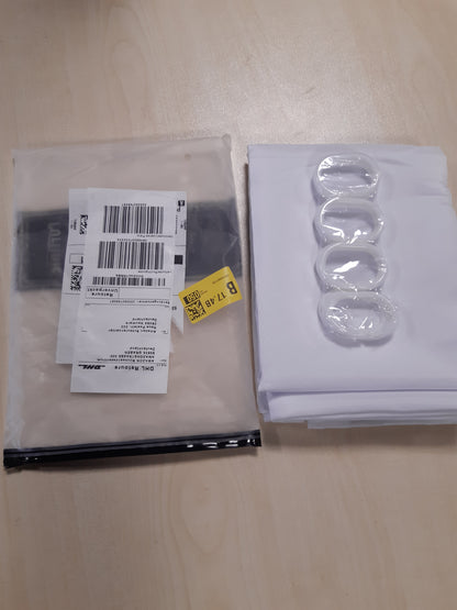 210909 - FURLINIC Perde Dushi e Ngushtë, E Bardhë, 150x180cm, Prej Poliesteri Rezistent ndaj Mykut dhe Ujit, e Lavi, me 10 Unaza për Dush dhe Vaskë