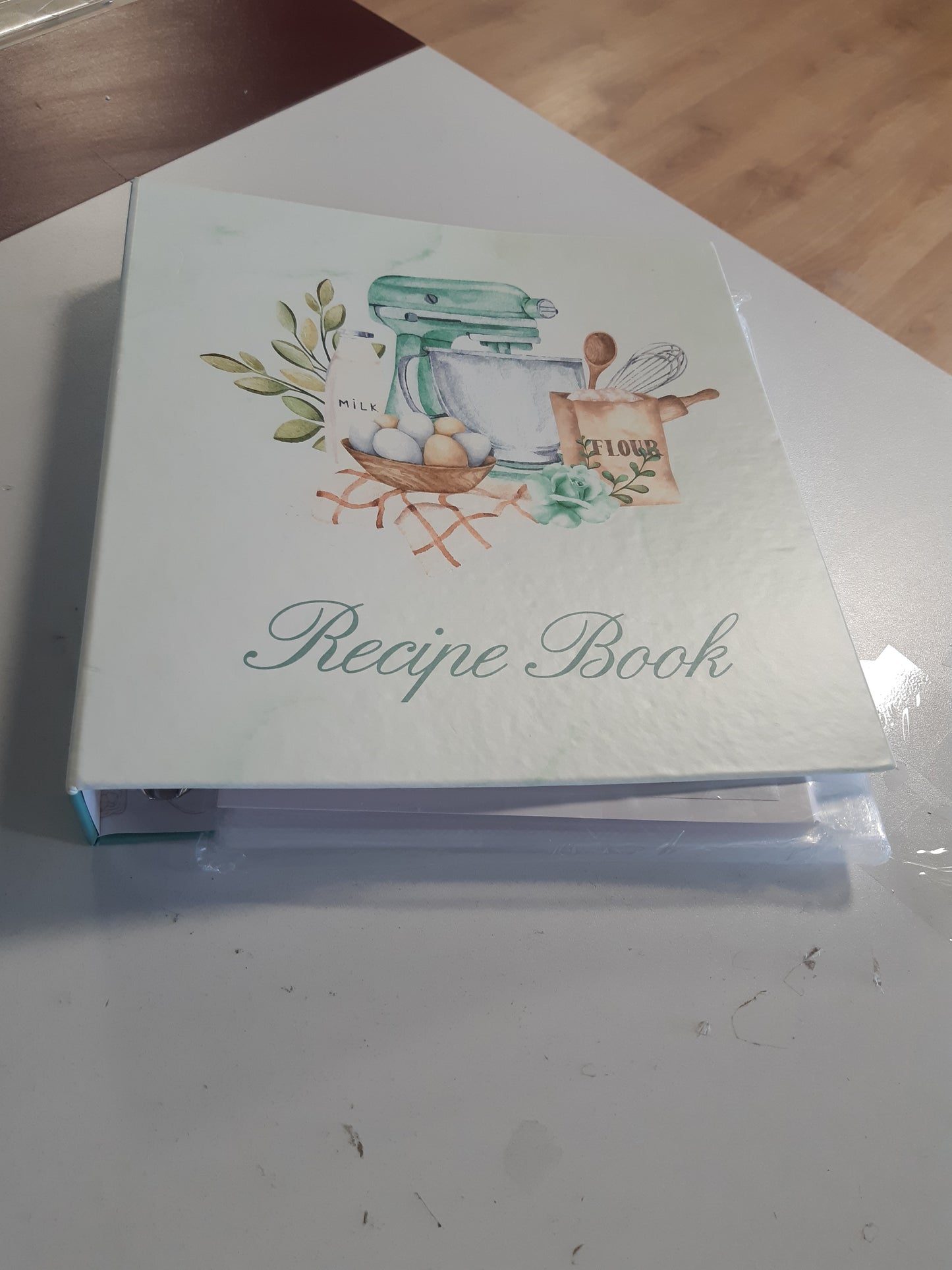 268900 - LANPN Dosje Recetash me Kapak të Fortë me 3 Unaza, Fletore Recetash që Mbushet, Dosje e Madhe Fleksibile me 8 Ndarës dhe 2 Ngjitëse Recetash, Jeshile 30 x 31 cm, Anglisht