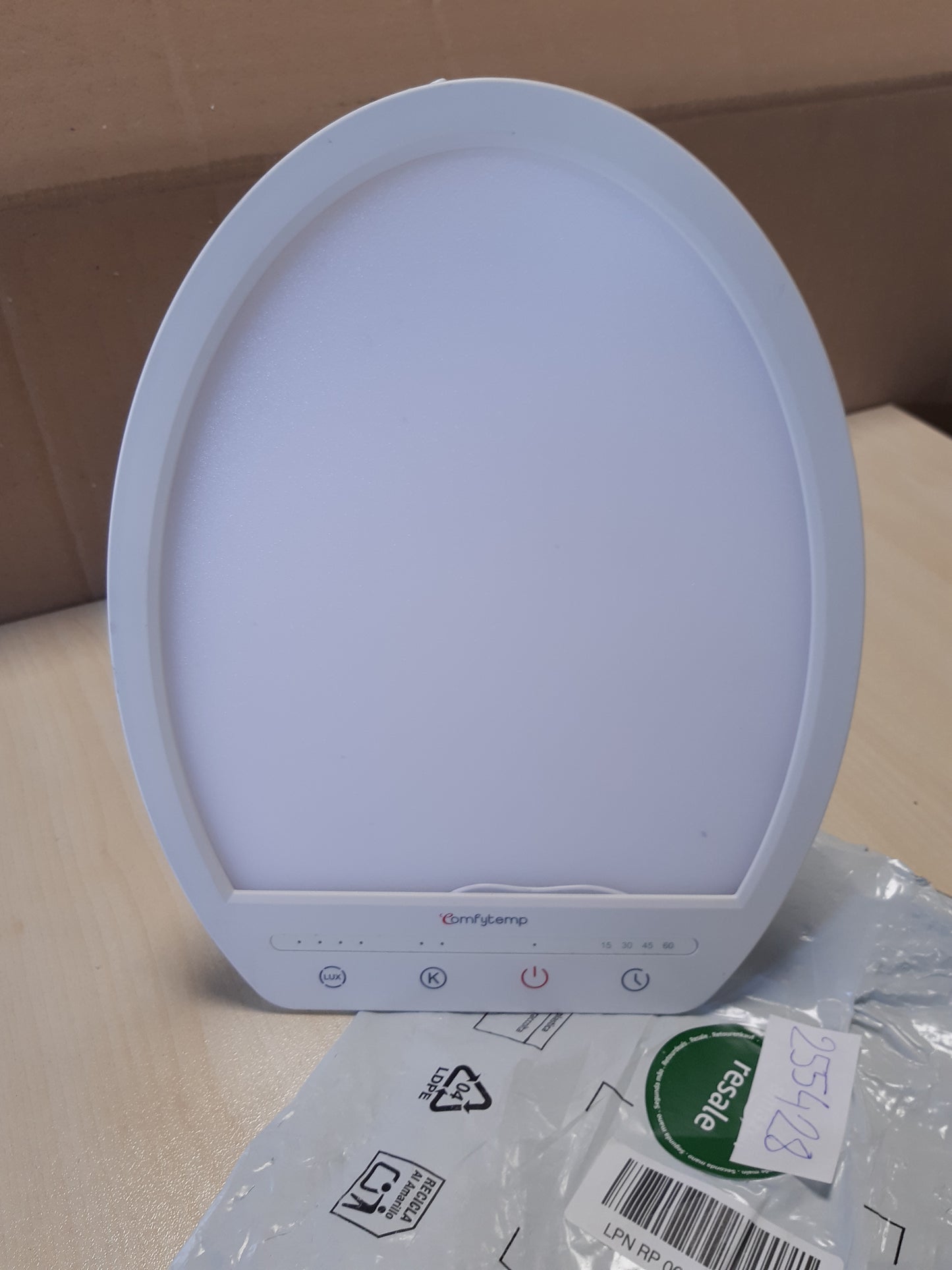 255428 - COMFYTEMP Llambë Terapie me Dritë, 10000 Lux, 3 Ngjyra Drite, 4 Nivele Shkëlqimi, Kohëmatës