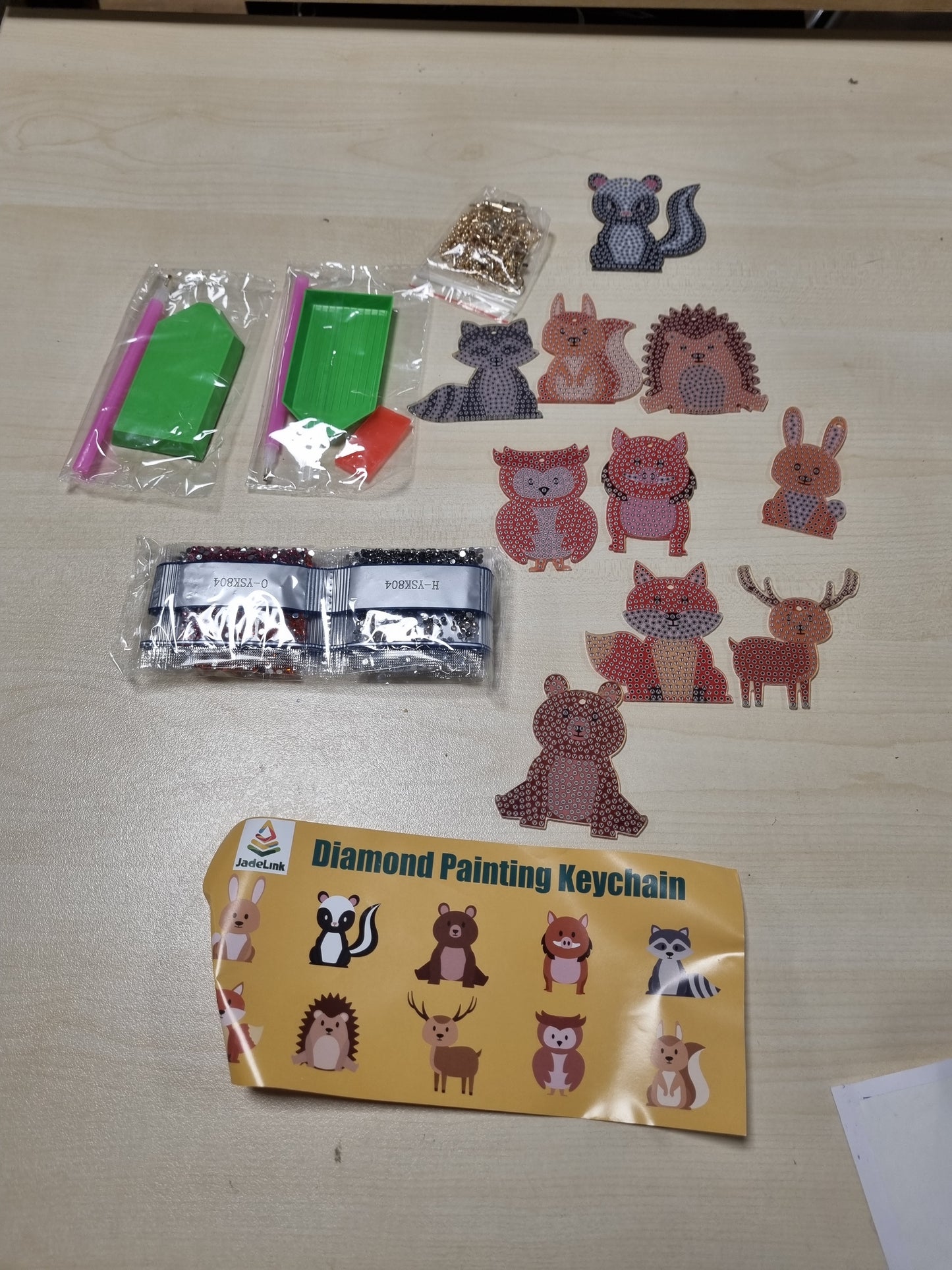 216192 - JADELINK Varëse çelësash me pikturë diamanti, Set artizanati për fëmijë, DIY 5D, për dekorim të jashtëm