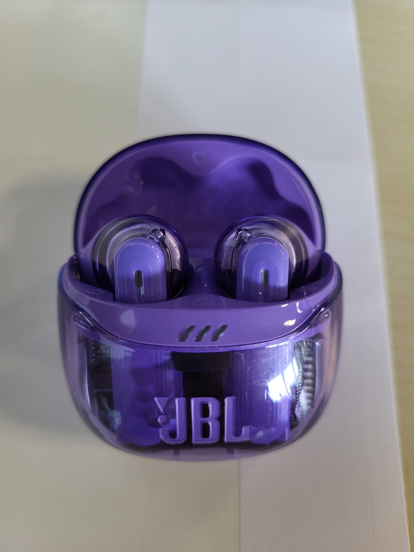 267822 - JBL Kufje Tune Flex Ghost 2, pa tel Bluetooth në vesh me anulim zhurmash, kohë riprodhimi 48 orë, rezistente ndaj ujit dhe pluhurit IP54, lidhje me shumë pika, dizajn ergonomik, Purple Ghost