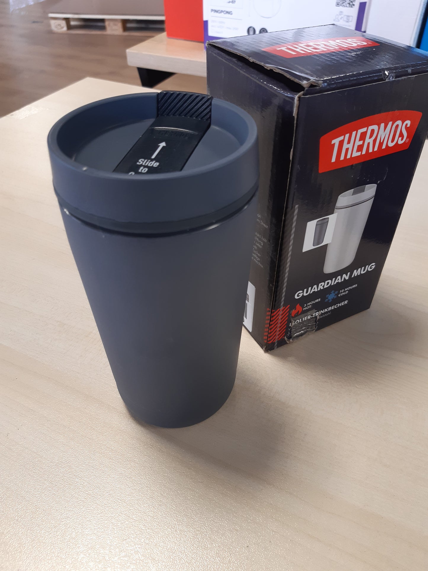 227541 - GUARDIAN MUG Termos 0.35 l, blu liqeni, filxhan udhëtimi prej çeliku inox i izoluar, i papërshkueshëm nga rrjedhjet, i sigurt për lavastovilje