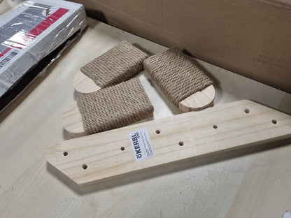 228111 - KERBL Timber - Shkallë për mace, ngjyrë natyrale, 38 x 16.5 cm, kapacitet 6 kg, me jute natyrale, për montim në mur