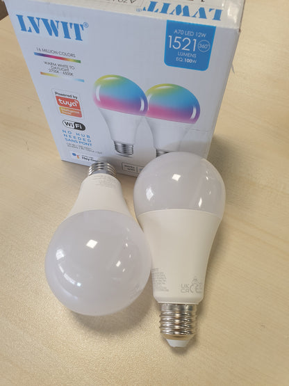 245880 - LLAMBË LED INTELIGJENTE WIFI, 12W RGB A70, E27, 1521LM, PAKO ME 2