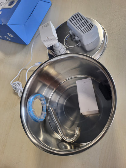 214766 - Shatërvan për Mace prej Çeliku Inoks, 2.6L me Dritare Niveli Uji, Dispenser Uji Elektrik Ultra i Qetë