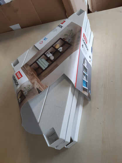 213547 - TATAY Raft Banjoje Këndore me 4 Rafte | Rezistent ndaj Lagështirës | Kapacitet Ngarkese deri në 32 kg – Modeli Lombok – i Bardhë