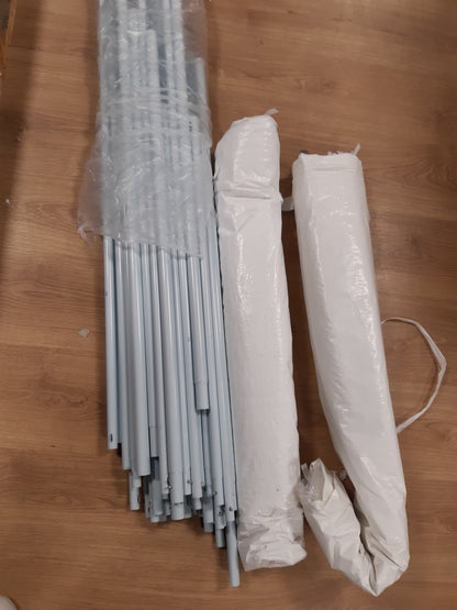 231120 - TENDË PËR FESTA 3x6 METRA - PAVIJON TENDË PËR 70 PERSONA - TENDË E PAPËRSHKUESHME NGA UJI ME MURE ANËSORE DHE DRITARE - E BARDHË