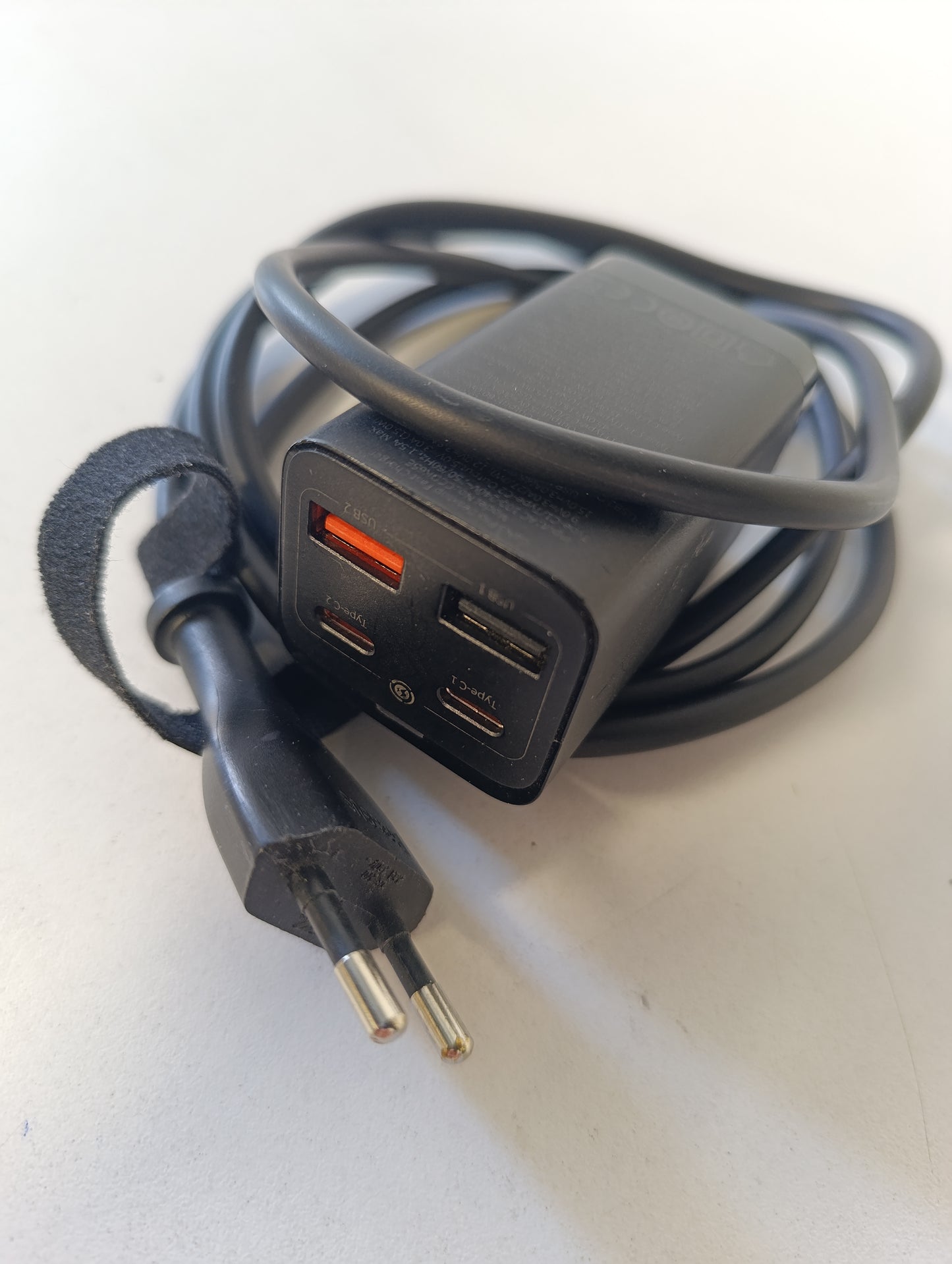 266232 - BASEUS Karikues i shpejtë USB-C 65W, Bllok muri PD GaN3 i shpejtë, Stacion karikimi me 4 porta [2 USB-C + 2 USB] me kabllo AC 5ft për MacBook Pro/Air, laptopë USB-C, iPhone 13/12, Samsung Galaxy