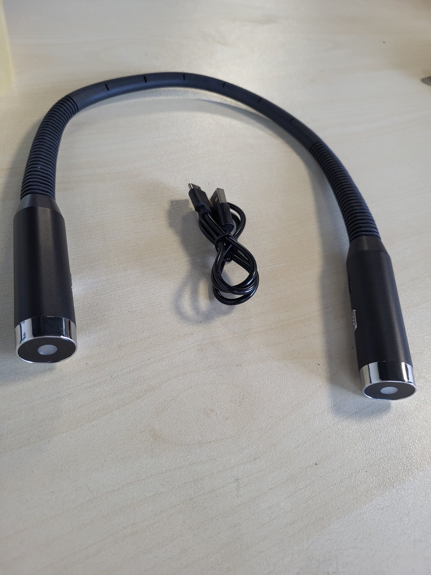 210440 - DIBONIUR Dritë Leximi LED për Qafë, E Rikarikueshme, 3 Ngjyra dhe 3 Nivele të Rregullueshme të Shkëlqimit, E Palosshme 360°, USB, Për Udhëtim, Thurje, Kamping