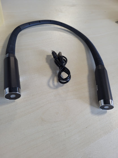 210440 - DIBONIUR Dritë Leximi LED për Qafë, E Rikarikueshme, 3 Ngjyra dhe 3 Nivele të Rregullueshme të Shkëlqimit, E Palosshme 360°, USB, Për Udhëtim, Thurje, Kamping