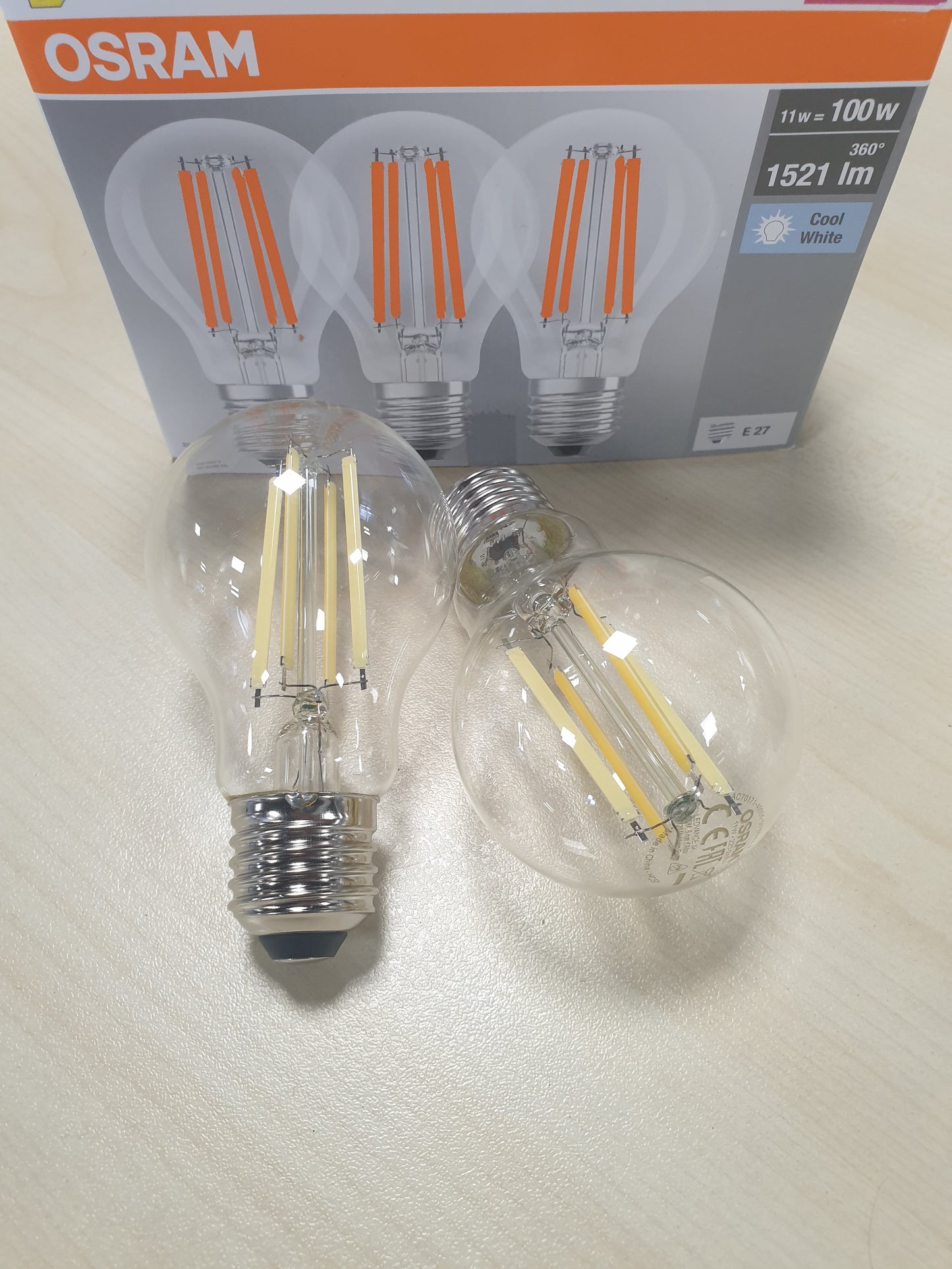 216429 - OSRAM LLAMPA LED, E27, 4000 K, 11 W, ZËVENDËSIM ME LLAMBË 100 W, PAKO ME 2 PJESË