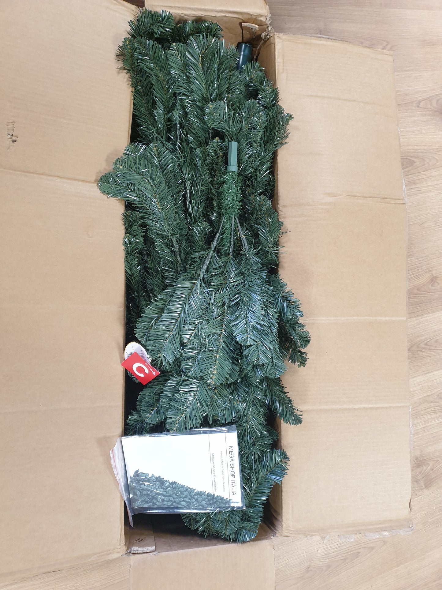 160590 - PISHE Pemë Krishtlindjesh Realistike Super e Trashë e Gjelbër, 210cm