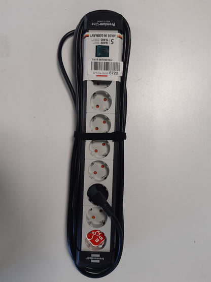 252491 - Brennenstuhl Premium-Line Shirit elektrik me 8 drejtime, kabllo 5 m, e zezë/gri
