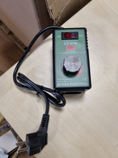 251209 - DEWIN Kontrollues Shpejtësie, 230V, Rregullator Shpejtësie pa Shkallë, Mbrojtje nga Mbingarkesa 15A për Mulli Këndi/Fryrëse/Stërvitëse Dore/Sharra Rrethore