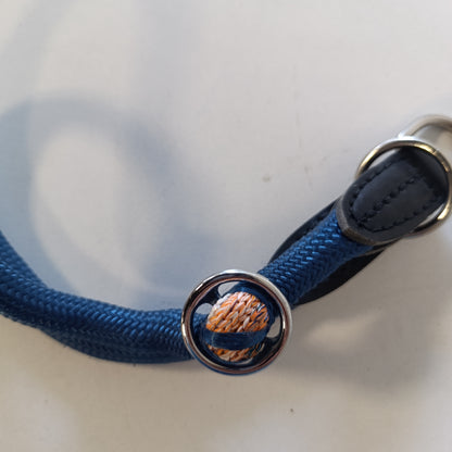 216422 - LIONTO Qafore qensh e bërë nga najlon i qëndrueshëm, gjatësi 50 cm, trashësi 1 cm, jakë martingale, lëkurë imituese, blu