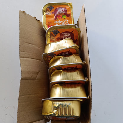 218655 - EDGARD & COOPER Ushqim për qen (Pulë dhe Gjel deti, 150g x 7), pa drithëra, mish i freskët dhe proteina cilësore, hipoalergjik, pa sheqer të shtuar