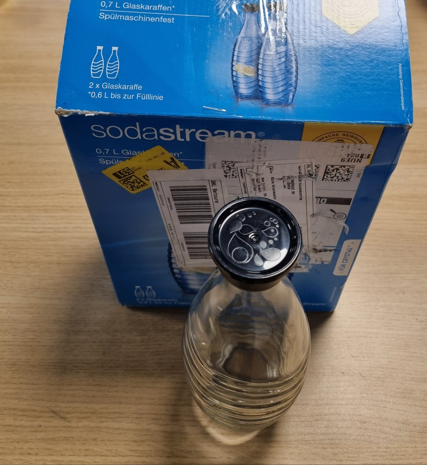 257434 - SODASTREAM Karafe qelqi 1 Karafe uji të sigurta për lavastovilje; Karafe me gaz 0.7 L; e përputhshme me Penguin dhe Crystal; Miqësore me mjedisin