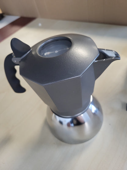 221234 - BIALETTI Makinë kafeje me induksion Brikka, 4 filxhanë (170 ml), Espresso në stilin e barit, e përshtatshme për të gjitha sobat, dizajn elegant