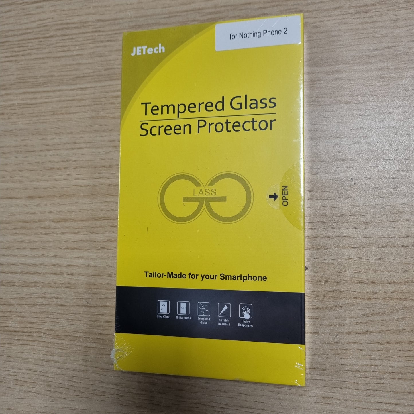 267216 - JETech - Mbrojtës ekrani për Nothing Phone 2 6.7 inç, qelqi të temperuar 9H, rezistent ndaj gërvishtjeve, pako me 3 copë