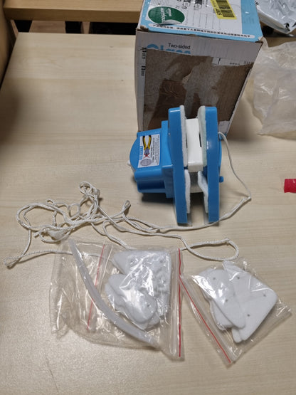 221503 - KKTECT Pastrues xhami me dy anë, pastrues magnetik për dritare, 5 furça pastrimi, trashësi xhami 4-28 mm