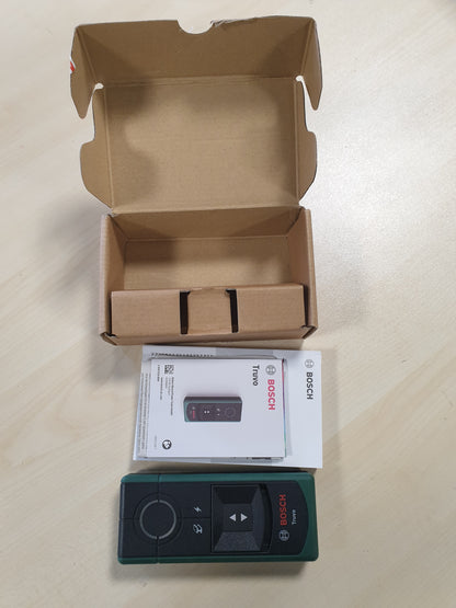 163430 - BOSCH Detektori Truvo i Gjeneratës së 2-të, Zbulim i Kablove Elektrike dhe Tubave Metalikë Deri në 70 mm, Operim i Lehtë me Një Buton, në Kuti Kartoni