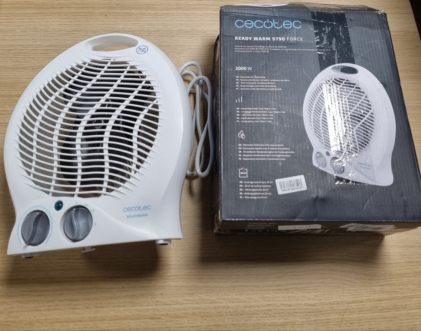 261598 - CECOTEC Ngrohës me ventilator 2000W, termostat i rregullueshëm, 3 mënyra funksionimi, për dhoma deri në 15 m².