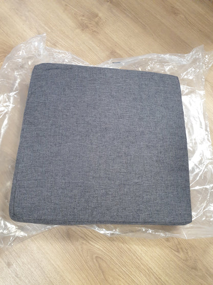 208315 - ADDGRACE Jastëk Kolltuk 50x50x10cm për të Moshuar, Mbulesë e Trashë Ulëseje me Mbështetëse Anti-rrëshqitëse dhe Mbulesë e Larëshme për Divan, Kolltuk, Karrige Kopshti, Gri e Errët