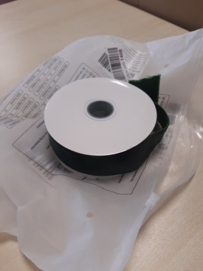 253421 - RIBBOOO Fjongo kadifeje jeshile e errët 4cm x 10 jard, Mbështjellje dhuratash artizanale për Krishtlindje