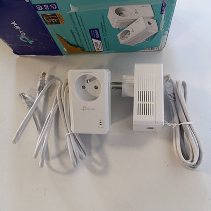267884 - TP-LINK ADAPTUES Powerline 1000 Mbps, 1 Portë Gigabit dhe Prizë e Integruar, Pako me 2, Ideale për Shërbimin Multi-TV në Shtëpi, I Pajtueshëm me të Gjithë Dekoderët, KIT TL-PA7017P (FR)