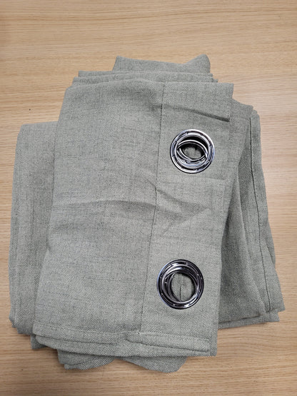 270049 - Perde Joydeco për Dhomë Gjumi - 84 inç të gjata 100% bllokuese të dritës me 2 panele, ngjyrë bezhë të çelët, perde termoizoluese për errësimin e dhomës, me teksturë liri për dhomën e ndenjes, xhepa për shufra dhe fletëza të pasme.