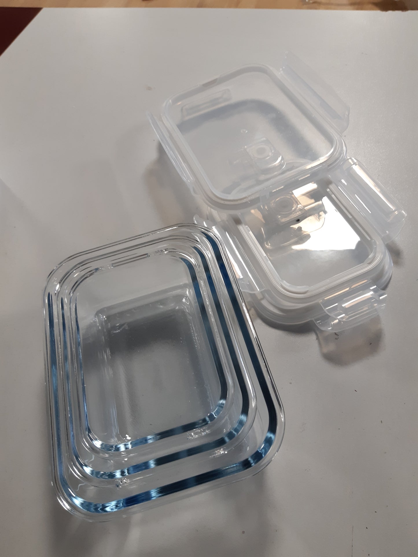 250987 - PEBBLY Set prej 3 enësh drejtkëndëshe qelqi për ruajtje - 400ml, 650ml, 1L, 100% hermetike