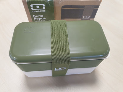 214001 - MONBENTO MB Kuti Dreke Origjinale Ulliri e Ricikluar - Kuti Dreke me Ndarje - Kuti Bento Hermetike me 2 Kate